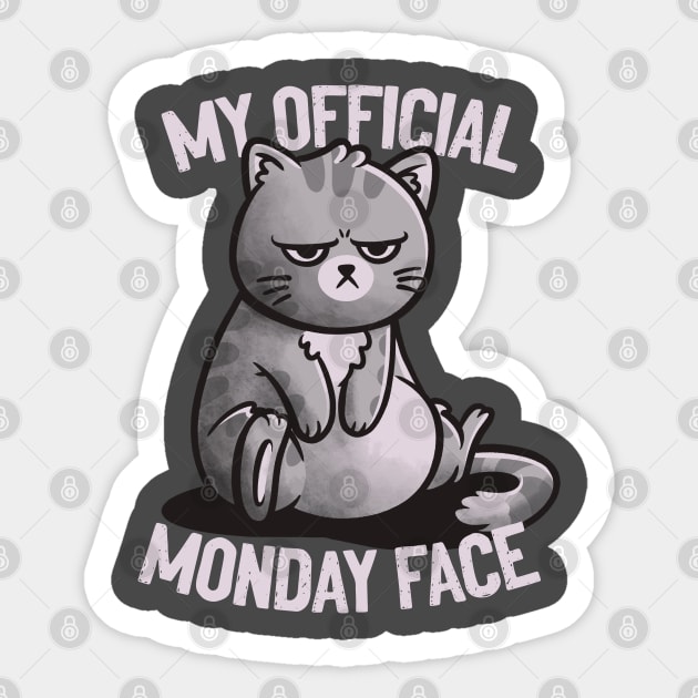My Official Monday Face Cute Funny Cat Gift Sticker by eduely